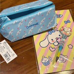 Cinnamoroll Blue Pencil Case and Stationery Set